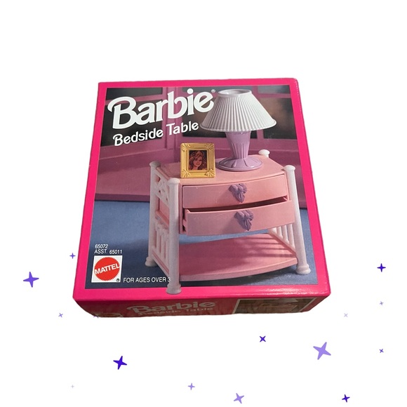 Vintage Barbie Bedside Table Factory Sealed Mattel Doll Furniture 1993 65072 - Picture 5 of 10